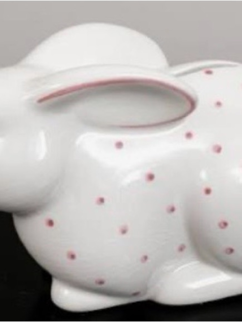 Vintage Tiffany & Co. Ceramic White Bunny Figurine with Pink Dots